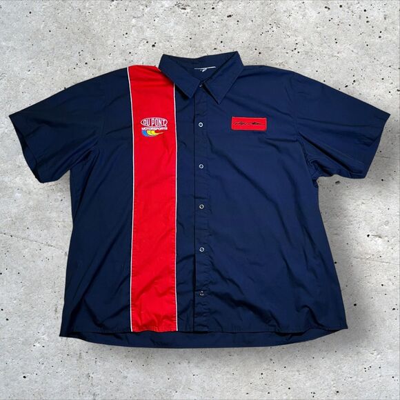 Du Pont Motorsport Button Up Shirt Embroidered Gordon Mechanic Moto - Picture 1 of 8